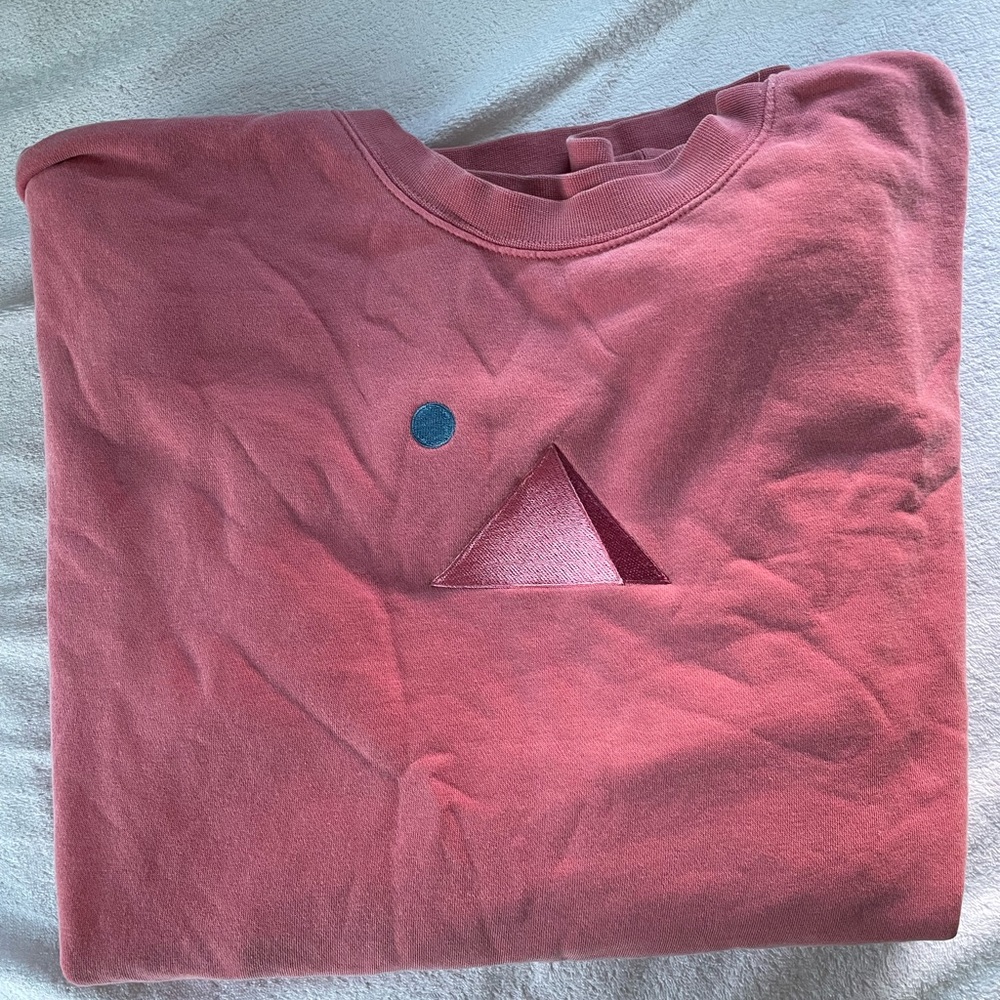 Embroidered Pink/Salmon Sweatshirt, worn once, size XL